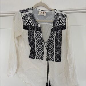 Geometric Embroidered Women's Blouse